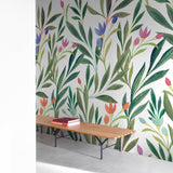 Galerie A72801 Orom II Classical Floral All-over Green Mural A72801 Green Mural