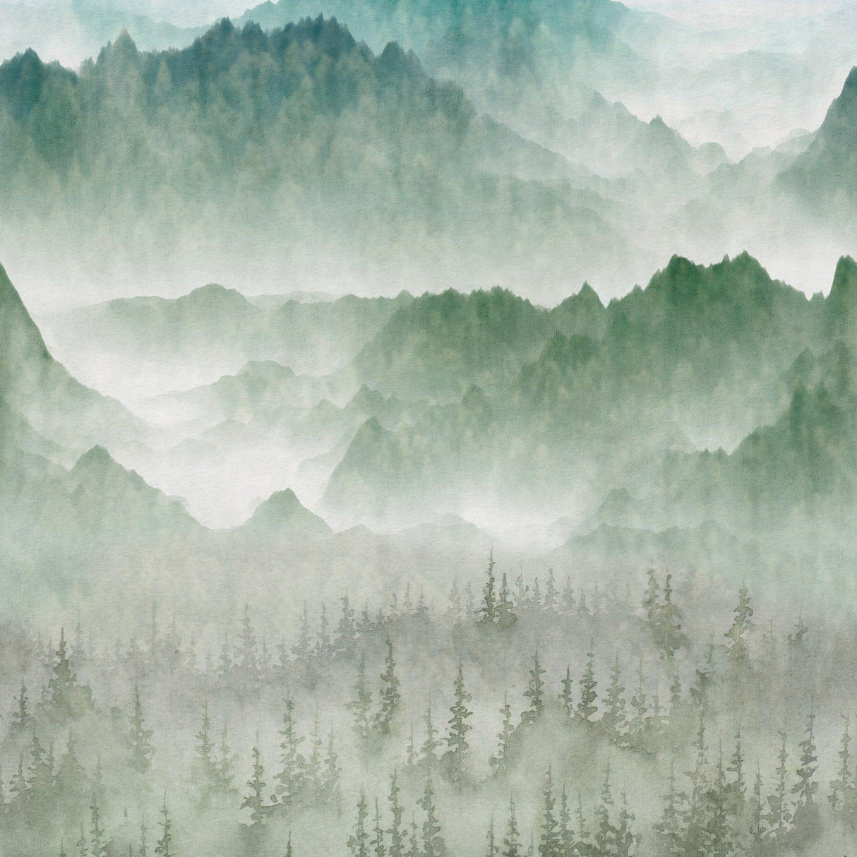 Galerie A73601 Orom II Photographic All-over Print Green Mural A73601 Green Mural
