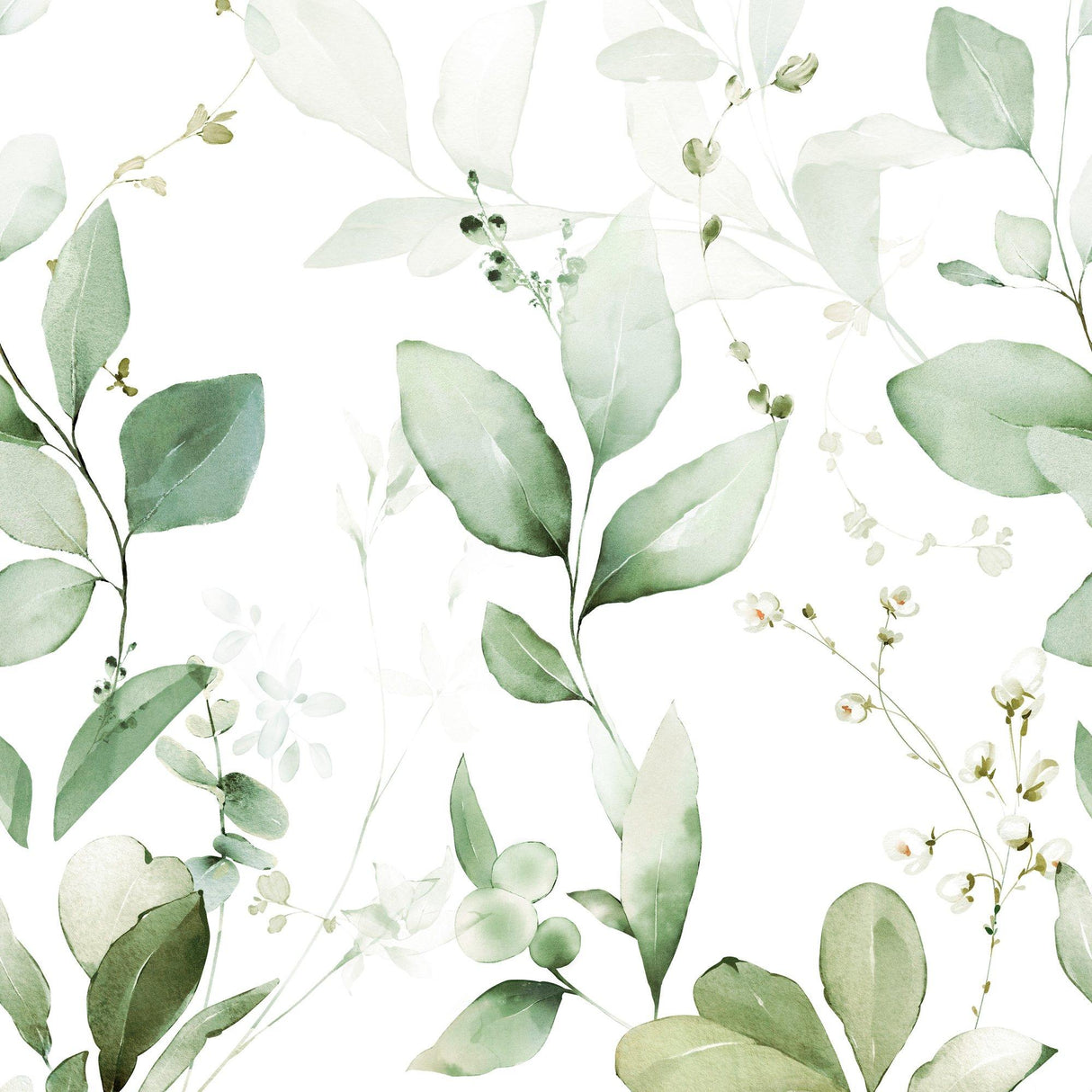 Galerie A77101 Orom II Branched Leaves All-over Green Mural A77101 Green Mural