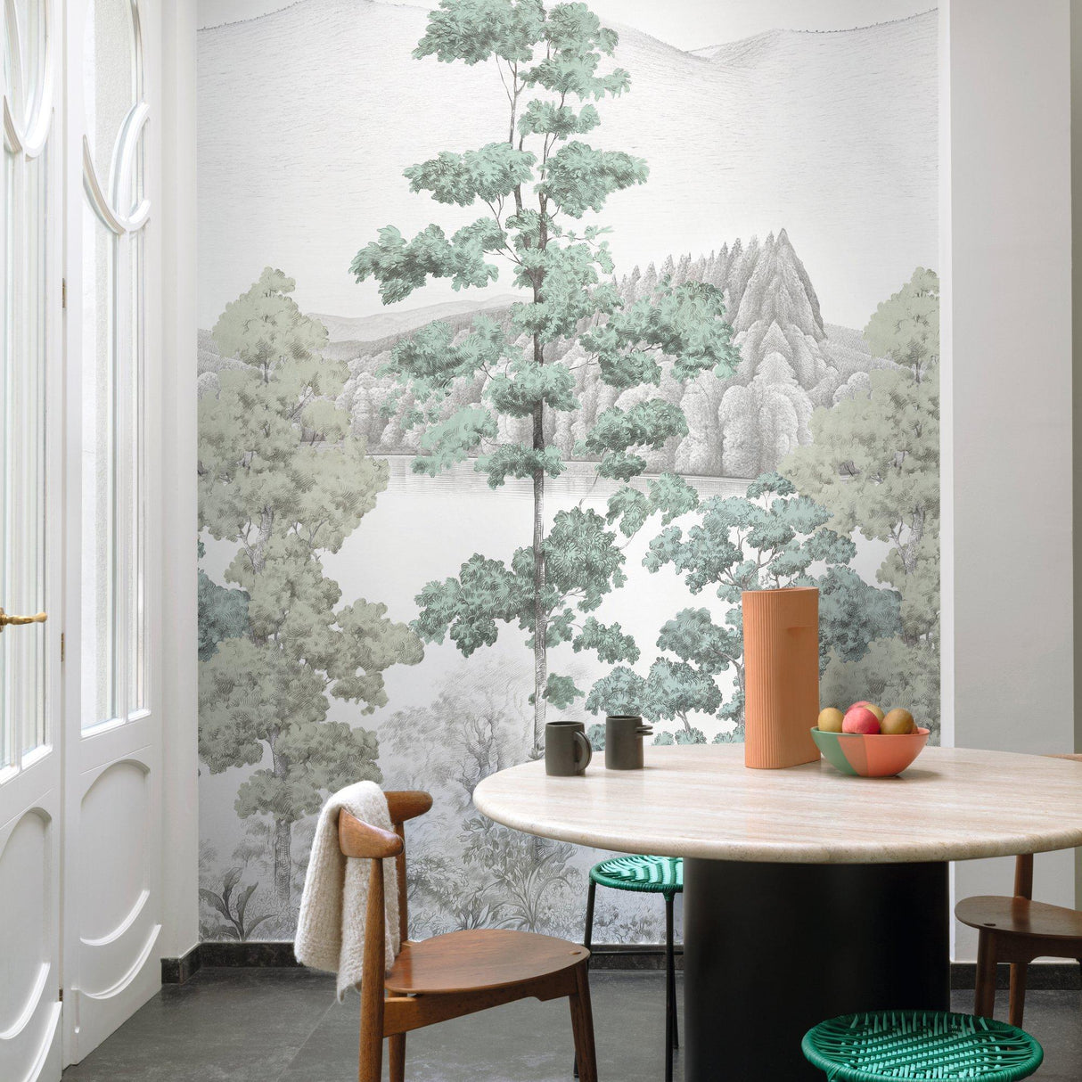 Galerie A73701 Orom II Photographic All-over Print Green Mural A73701 Green Mural