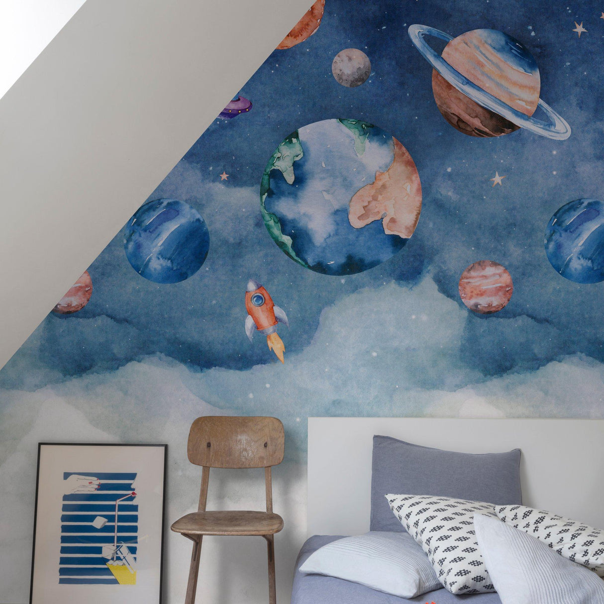 Galerie A77201 Orom II Photographic All-over Print Blue Mural A77201 Blue Mural