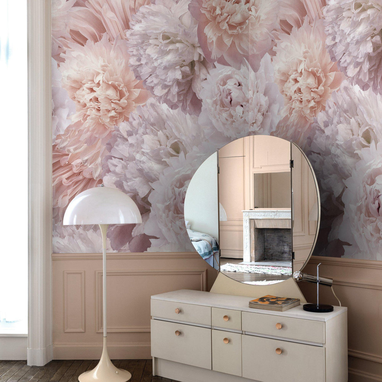 Galerie A77501 Orom II Classical Floral All-over Pink Mural A77501 Pink Mural