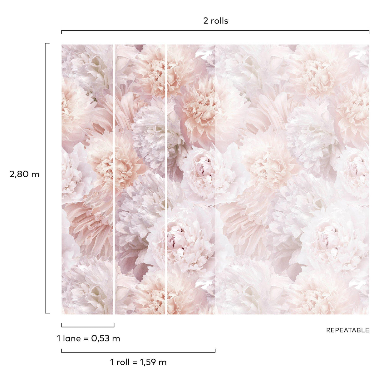 Galerie A77501 Orom II Classical Floral All-over Pink Mural A77501 Pink Mural