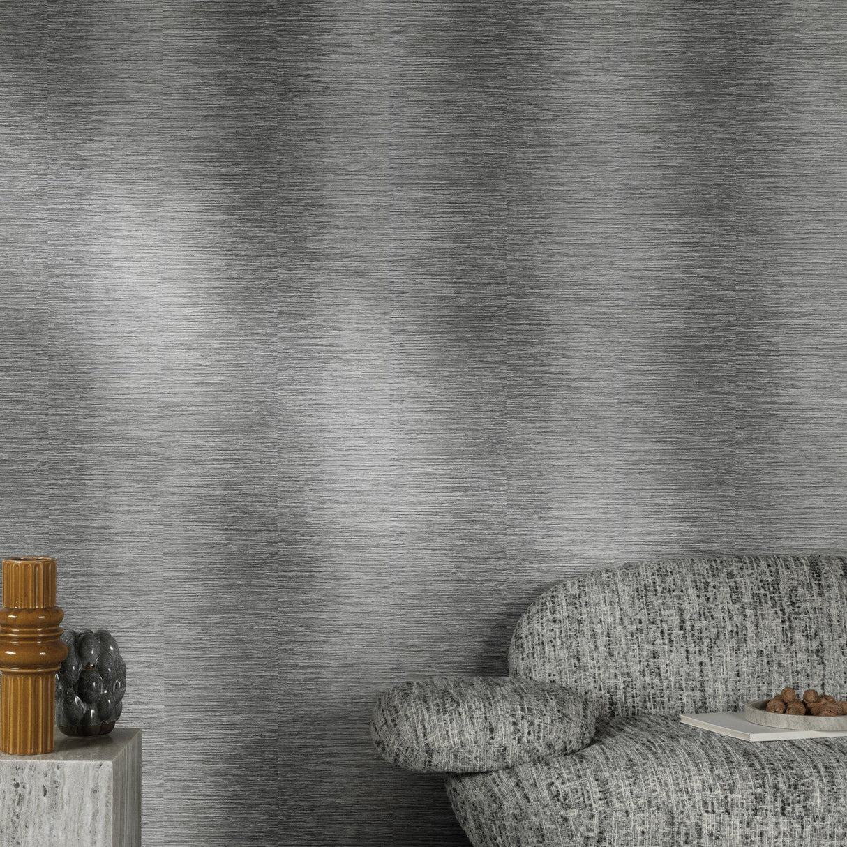Galerie A77905 Textured Vibes Irregular Stripes Black Wallpaper A77905 Black Wallpaper