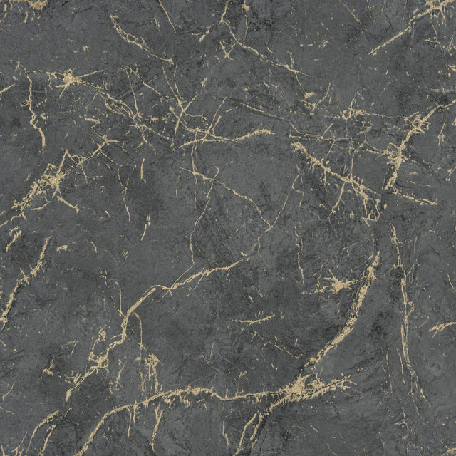 Galerie A78003 Textured Vibes Marble Plain Black Wallpaper A78003 Black Wallpaper