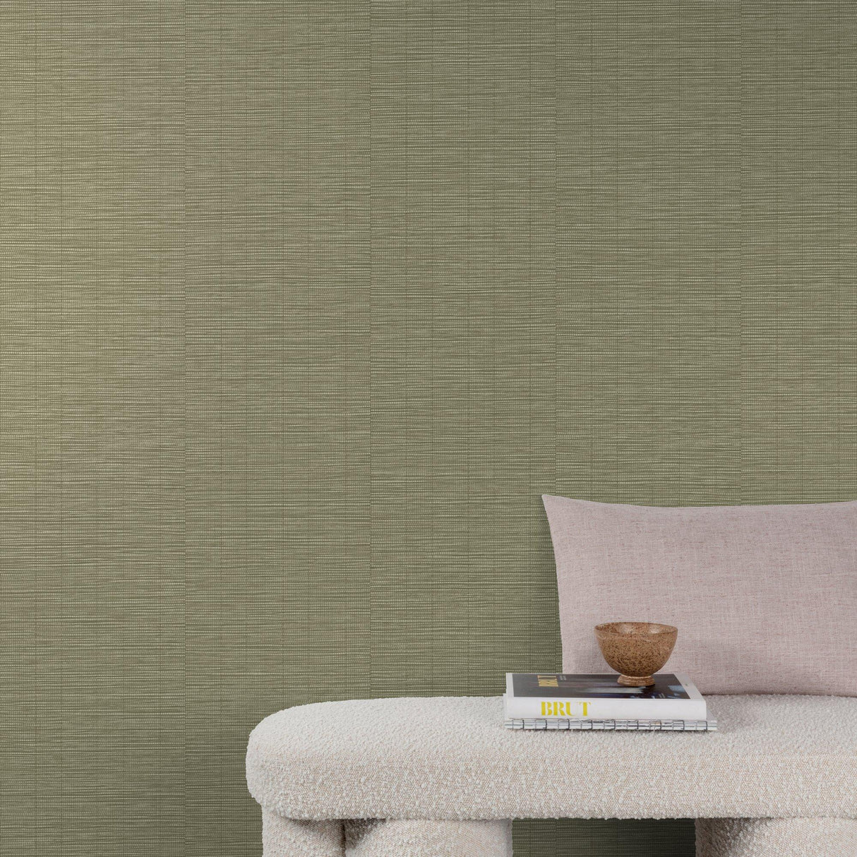 Galerie A80305 Structured Walls Textile Plain Green Wallpaper A80305 Green Wallpaper