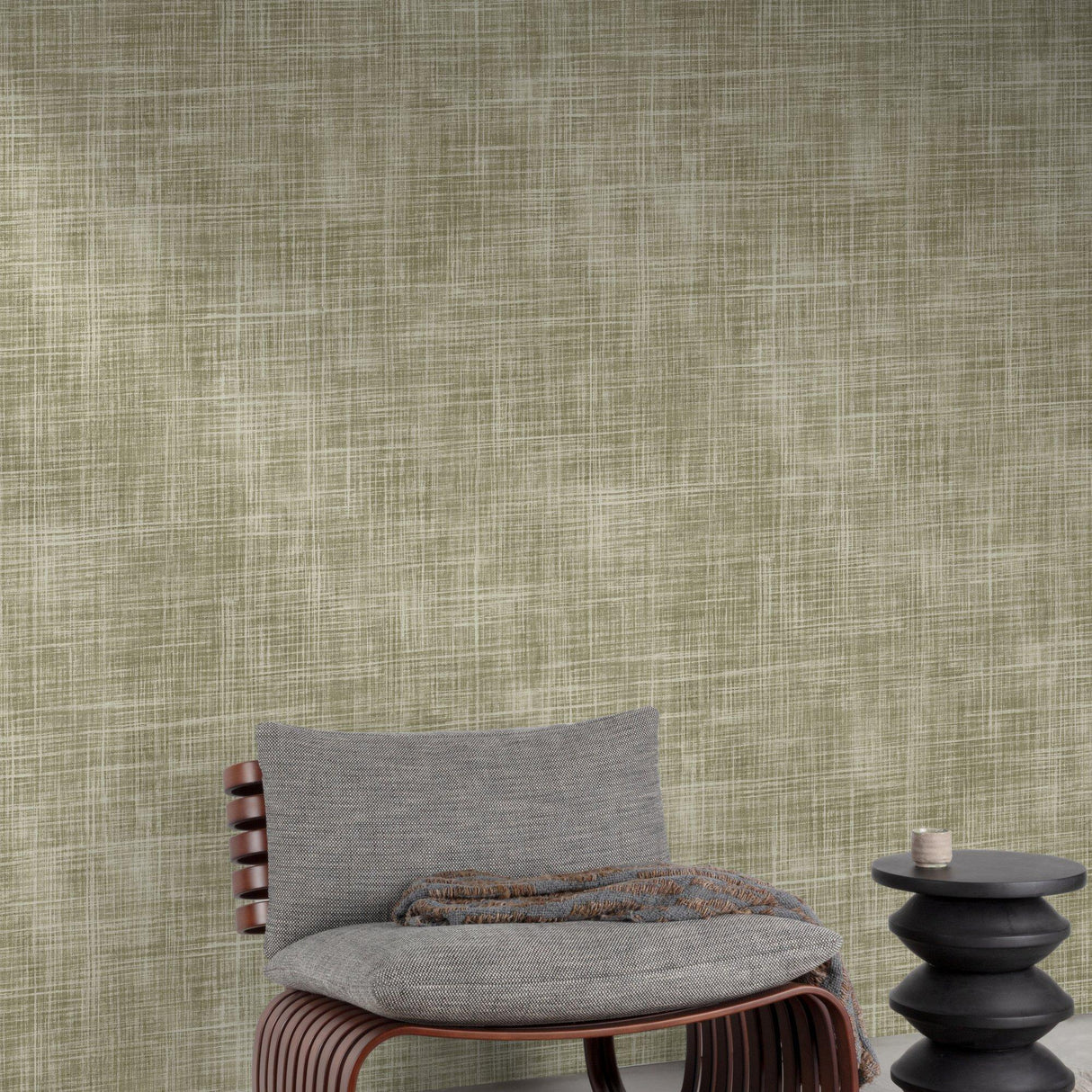 Galerie A85502 Structured Walls Textile Plain Green Wallpaper A85502 Green Wallpaper