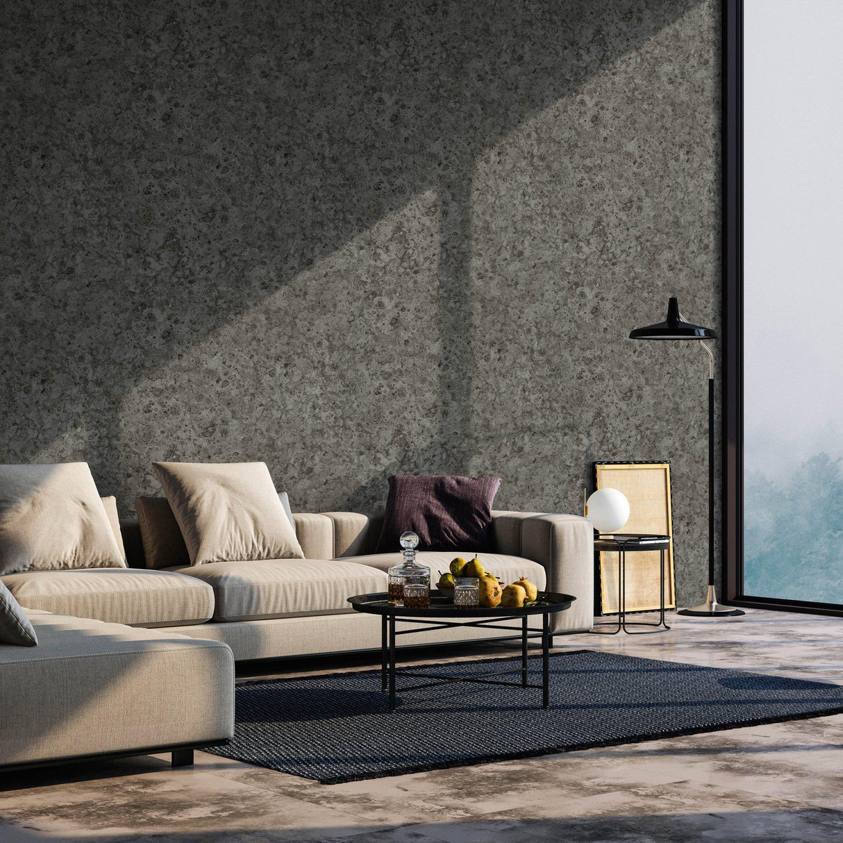 Galerie AI95012 Air Plain Texture Black Wallpaper AI95012 Black Wallpaper