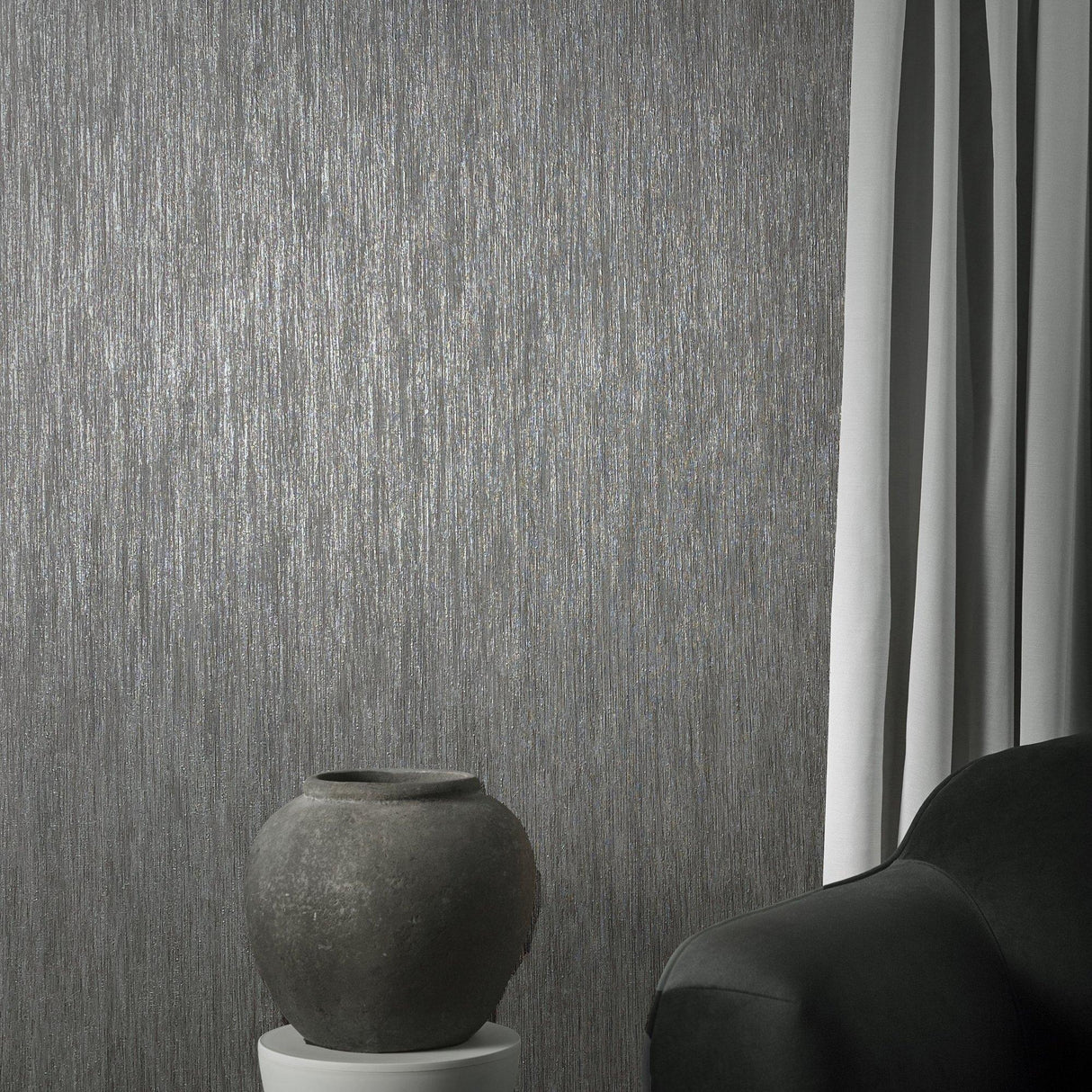 Galerie AI95033 Air Plain Texture Black Wallpaper AI95033 Black Wallpaper
