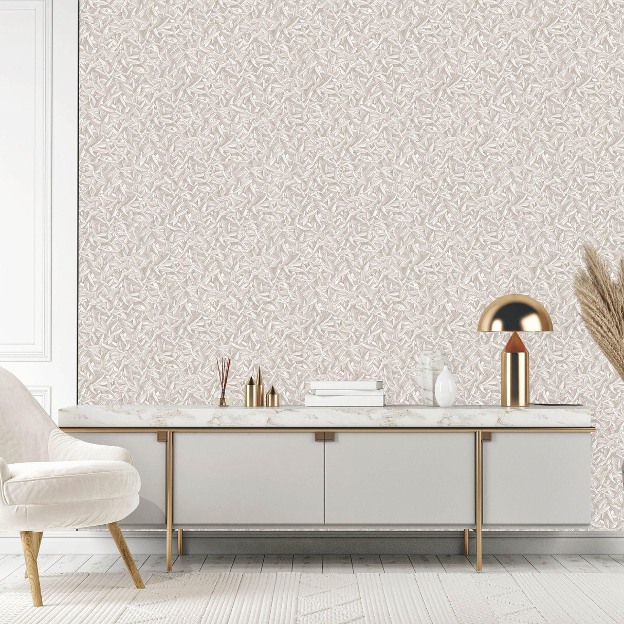 Galerie AI95067 Air Tree Leaf Beige Wallpaper AI95067 Beige Wallpaper