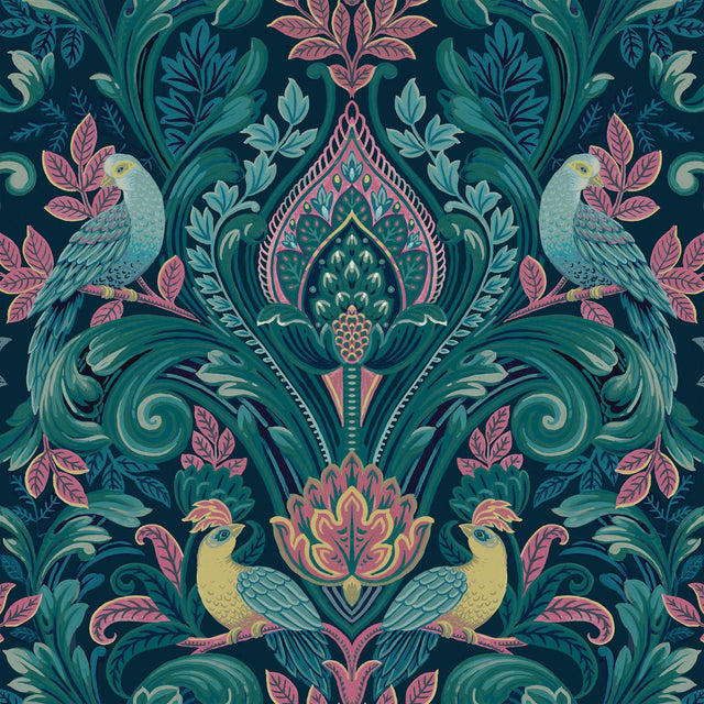 Galerie ARA67801 Arcadia Medallion All-over Print Blue Wallpaper ARA67801 Blue Wallpaper