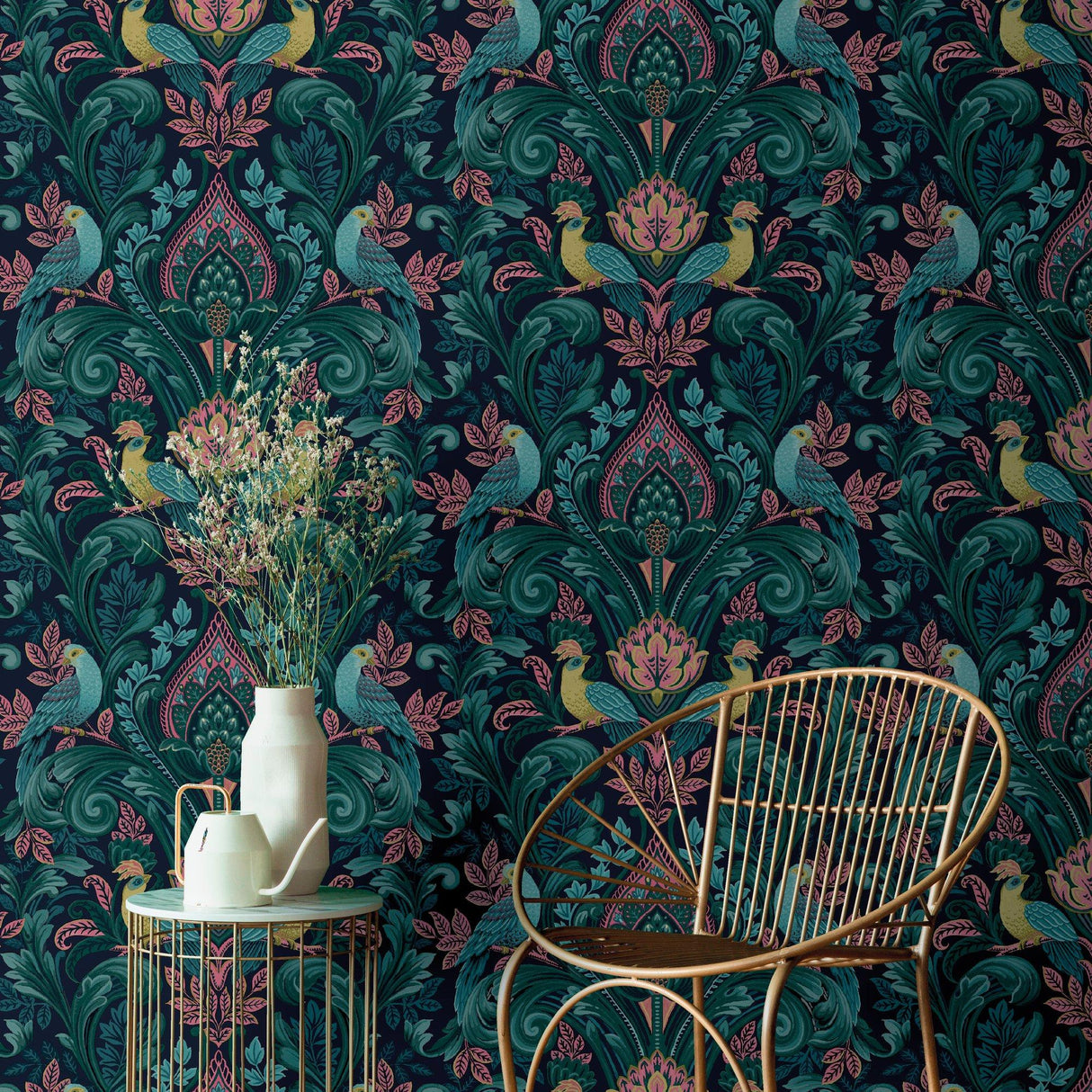 Galerie ARA67801 Arcadia Medallion All-over Print Blue Wallpaper ARA67801 Blue Wallpaper