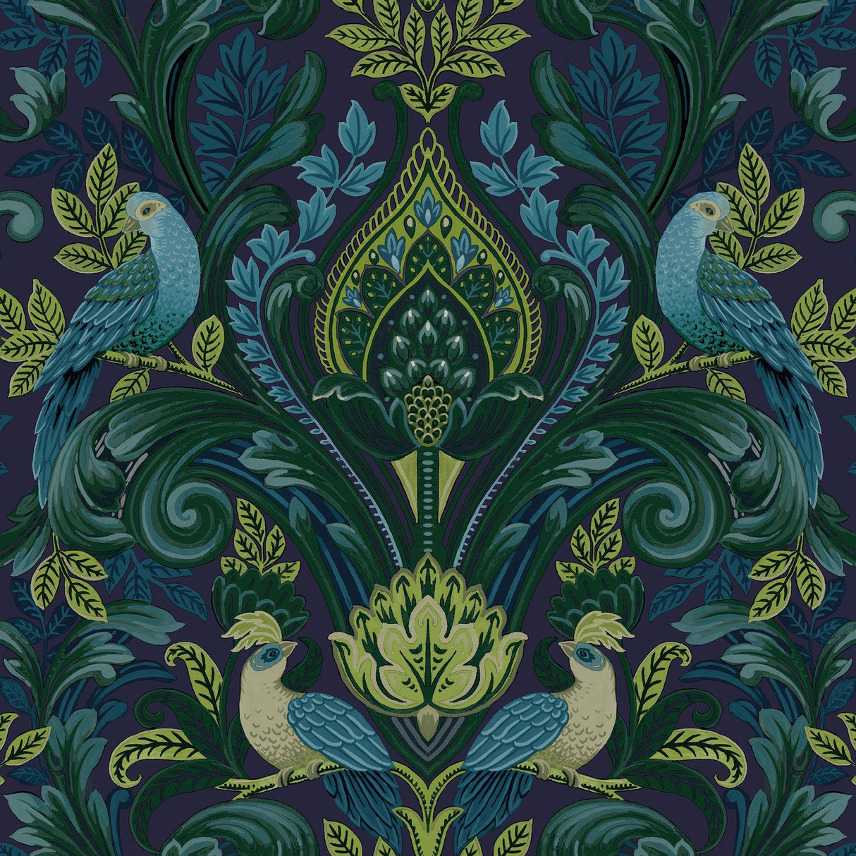 Galerie ARA67802 Arcadia Medallion All-over Print Blue Wallpaper ARA67802 Blue Wallpaper