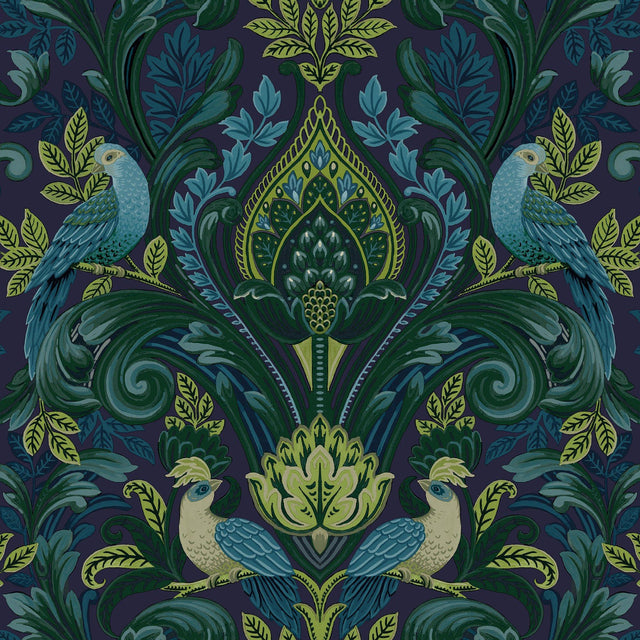 Galerie ARA67802 Arcadia Medallion All-over Print Blue Wallpaper ARA67802 Blue Wallpaper