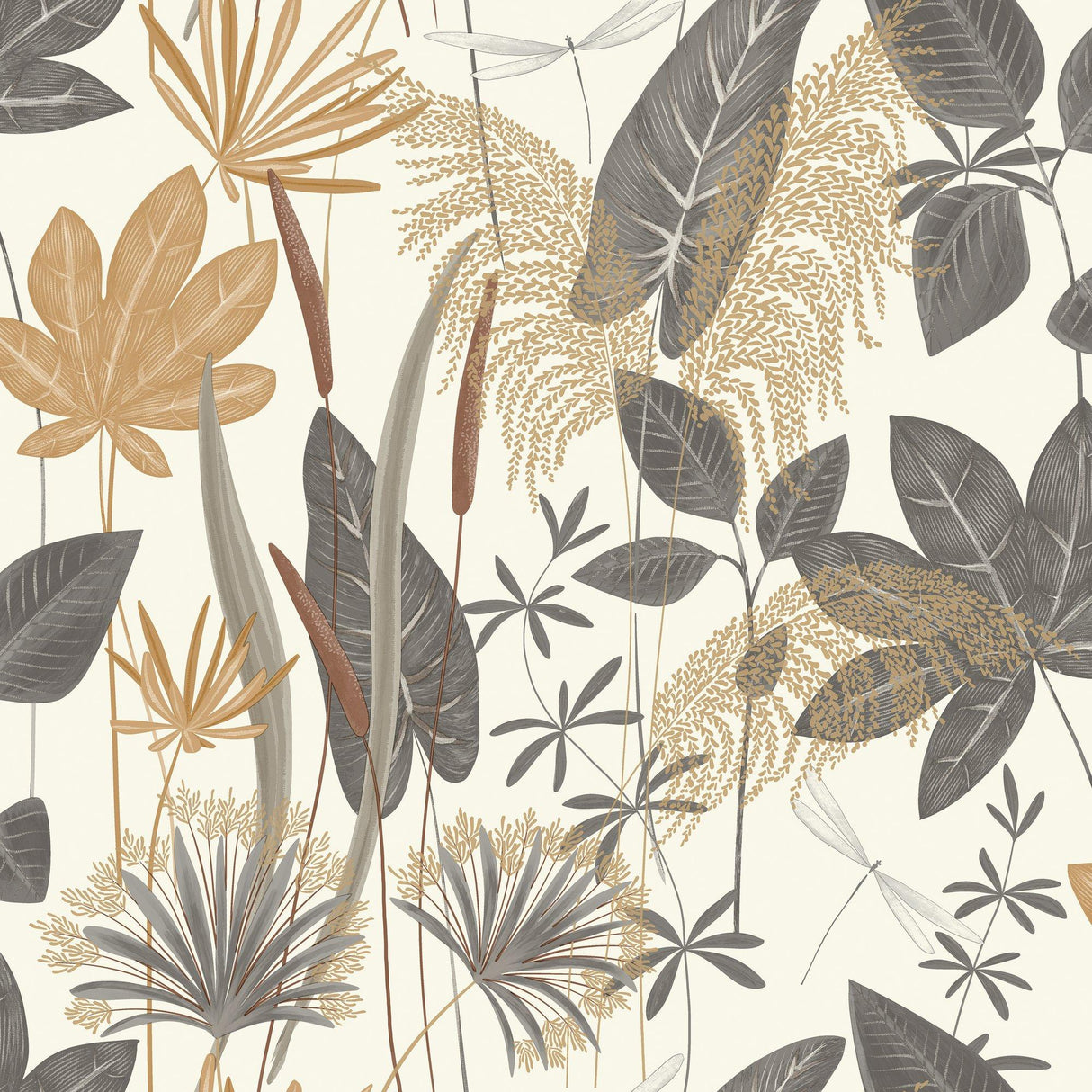 Galerie ARA70701 Arcadia Branched Leaves All-over Beige Wallpaper ARA70701 Beige Wallpaper