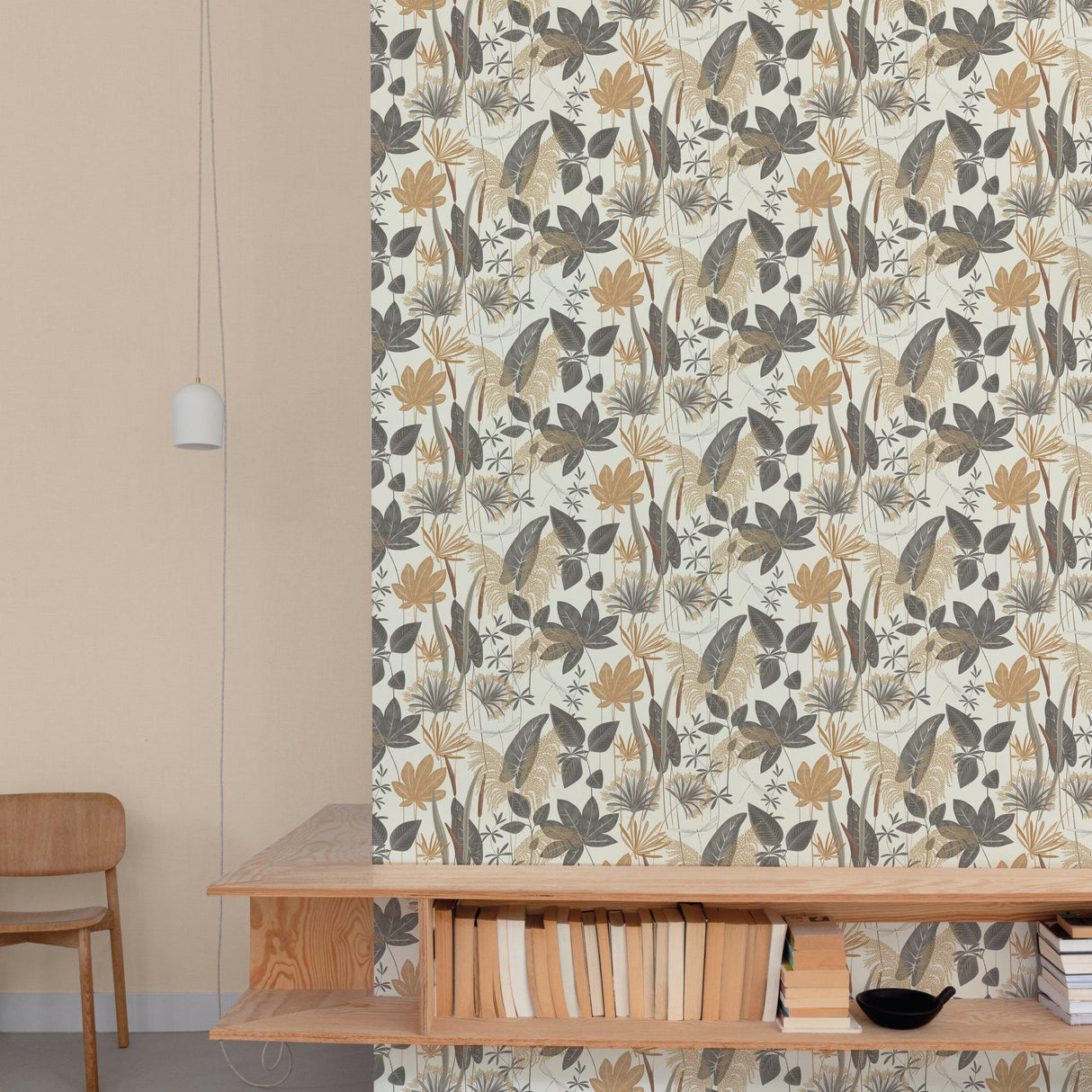 Galerie ARA70701 Arcadia Branched Leaves All-over Beige Wallpaper ARA70701 Beige Wallpaper