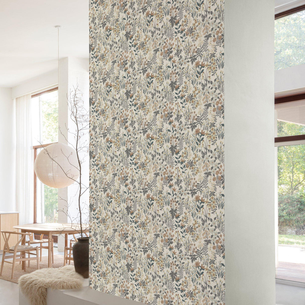 Galerie ARA70901 Arcadia Classical Floral All-over Grey Wallpaper ARA70901 Grey Wallpaper