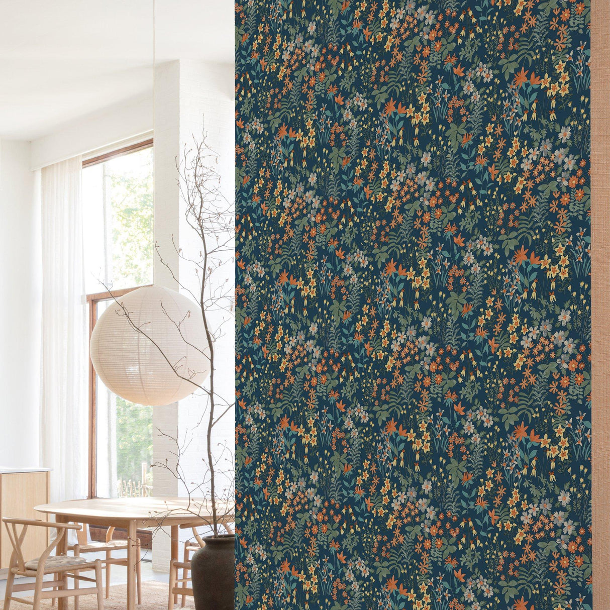 Galerie ARA70903 Arcadia Classical Floral All-over Blue Wallpaper ARA70903 Blue Wallpaper