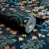 Galerie ARA70903 Arcadia Classical Floral All-over Blue Wallpaper ARA70903 Blue Wallpaper