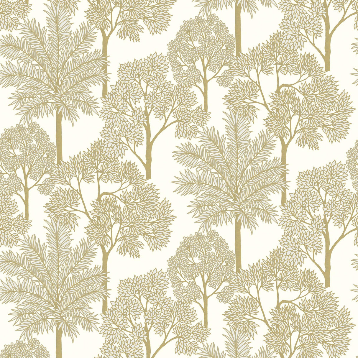 Galerie ARA71301 Arcadia Branched Leaves All-over Gold Wallpaper ARA71301 Gold Wallpaper