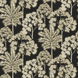 Galerie ARA71302 Arcadia Branched Leaves All-over Black Wallpaper ARA71302 Black Wallpaper