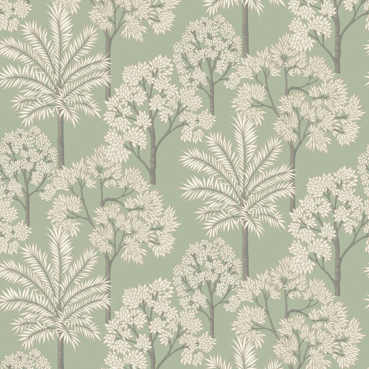 Galerie ARA71308 Arcadia Branched Leaves All-over Green Wallpaper ARA71308 Green Wallpaper