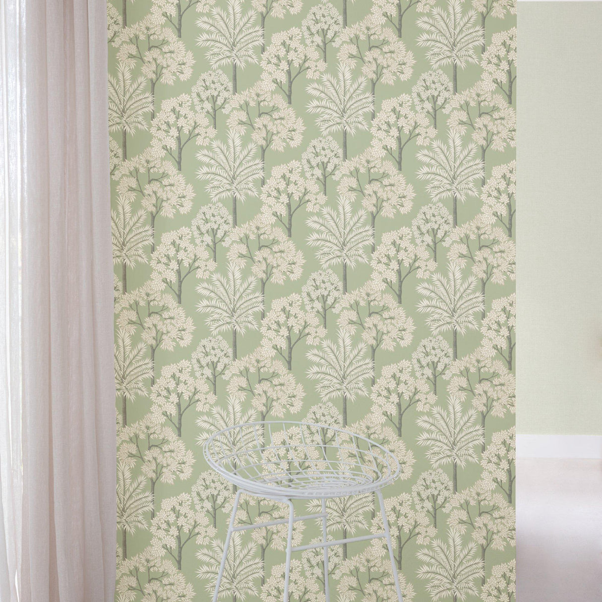 Galerie ARA71308 Arcadia Branched Leaves All-over Green Wallpaper ARA71308 Green Wallpaper