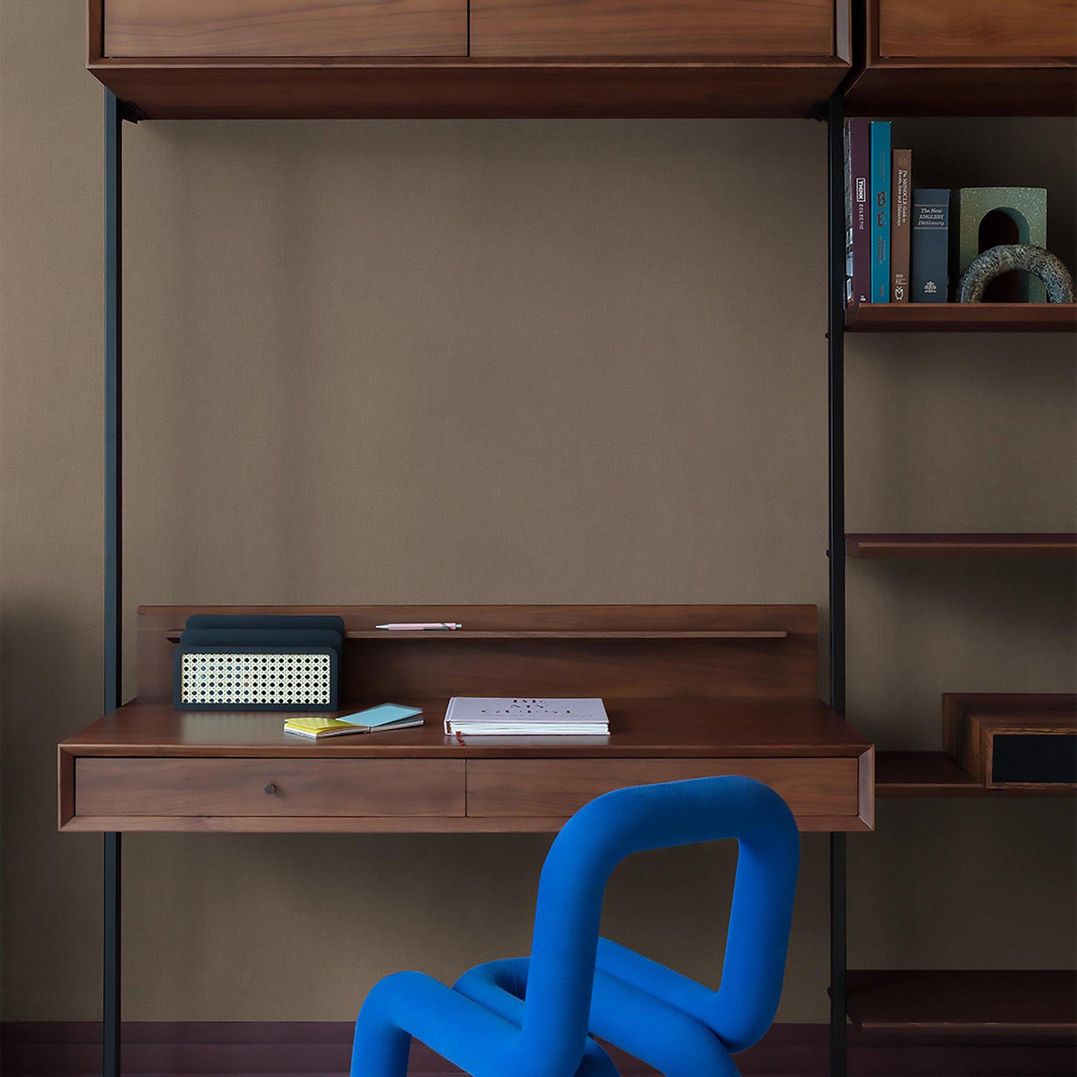 Galerie AT1014 Atmosphere Textile Plain Brown Wallpaper AT1014 Brown Wallpaper