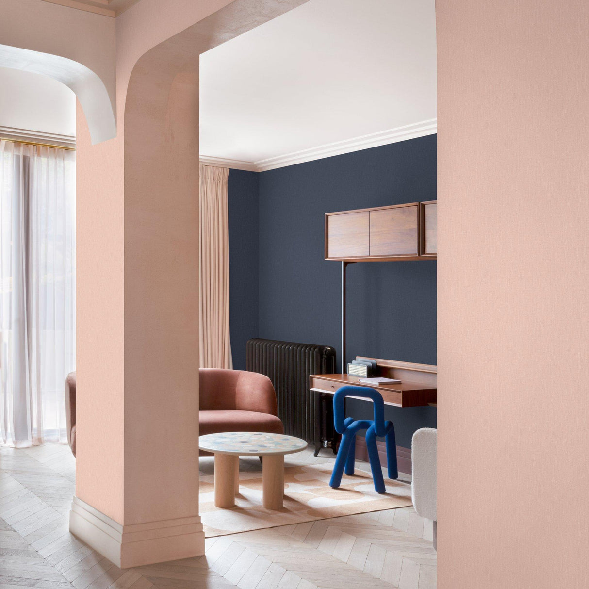 Galerie AT1019 Atmosphere Textile Plain Pink Wallpaper AT1019 Pink Wallpaper