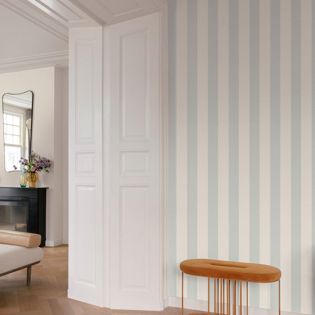 Galerie AT4028 Atmosphere Regular stripes Green Wallpaper AT4028 Green Wallpaper