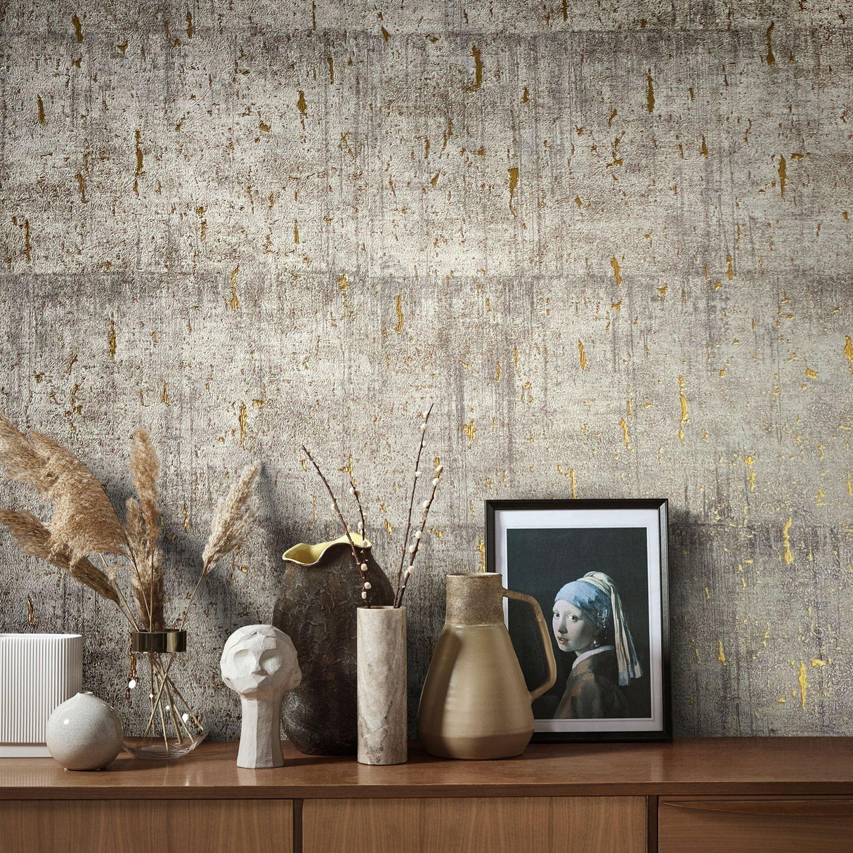 Galerie EA99120 Earth Aged Concrete Bronze Brown Wallpaper EA99120 Bronze Brown Wallpaper