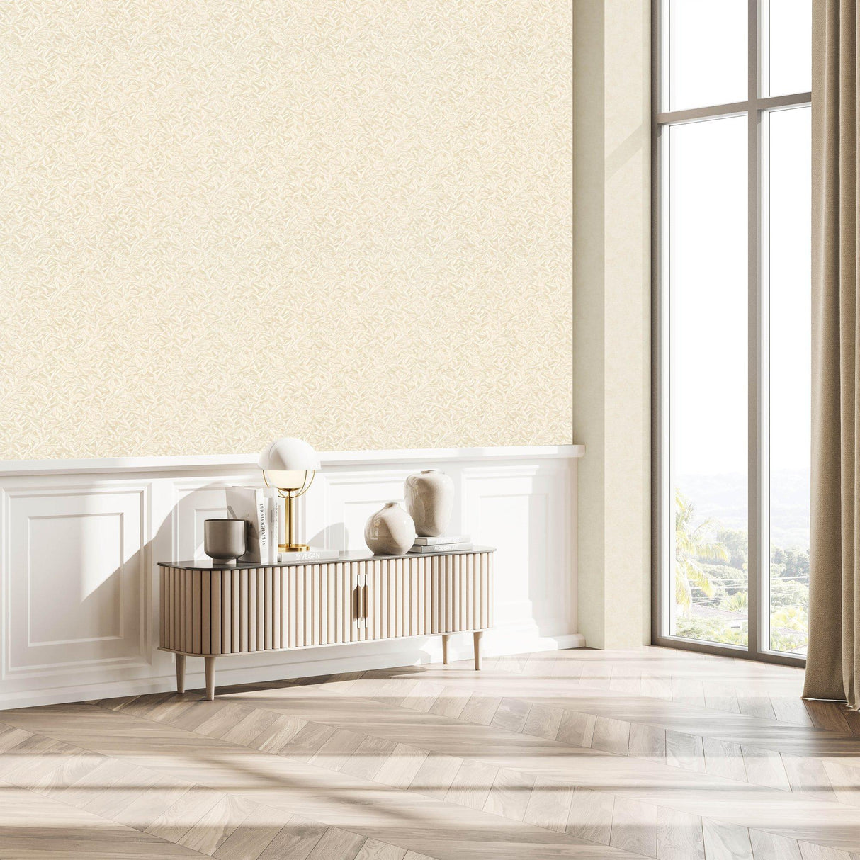Galerie EA99136 Earth Leaves Beige Wallpaper EA99136 Beige Wallpaper