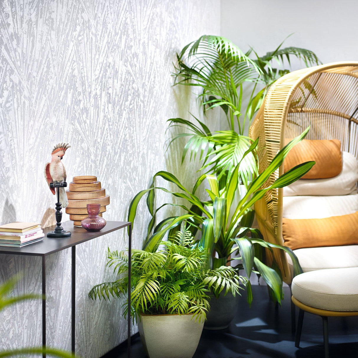 Galerie EN91935 Energy Fan Palm Cream Wallpaper EN91935 Cream Wallpaper