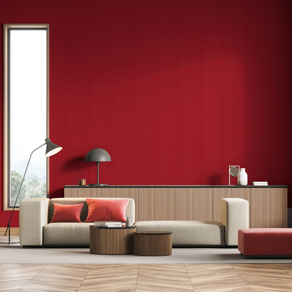 Galerie EN91969 Energy Silk Stripe Red Wallpaper EN91969 Red Wallpaper