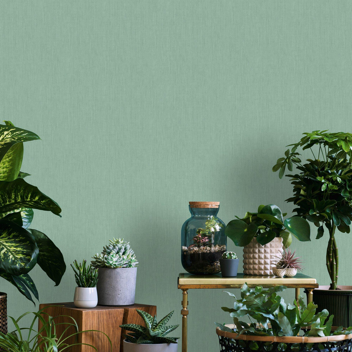 Galerie EN91978 Energy Linen Green Wallpaper EN91978 Green Wallpaper