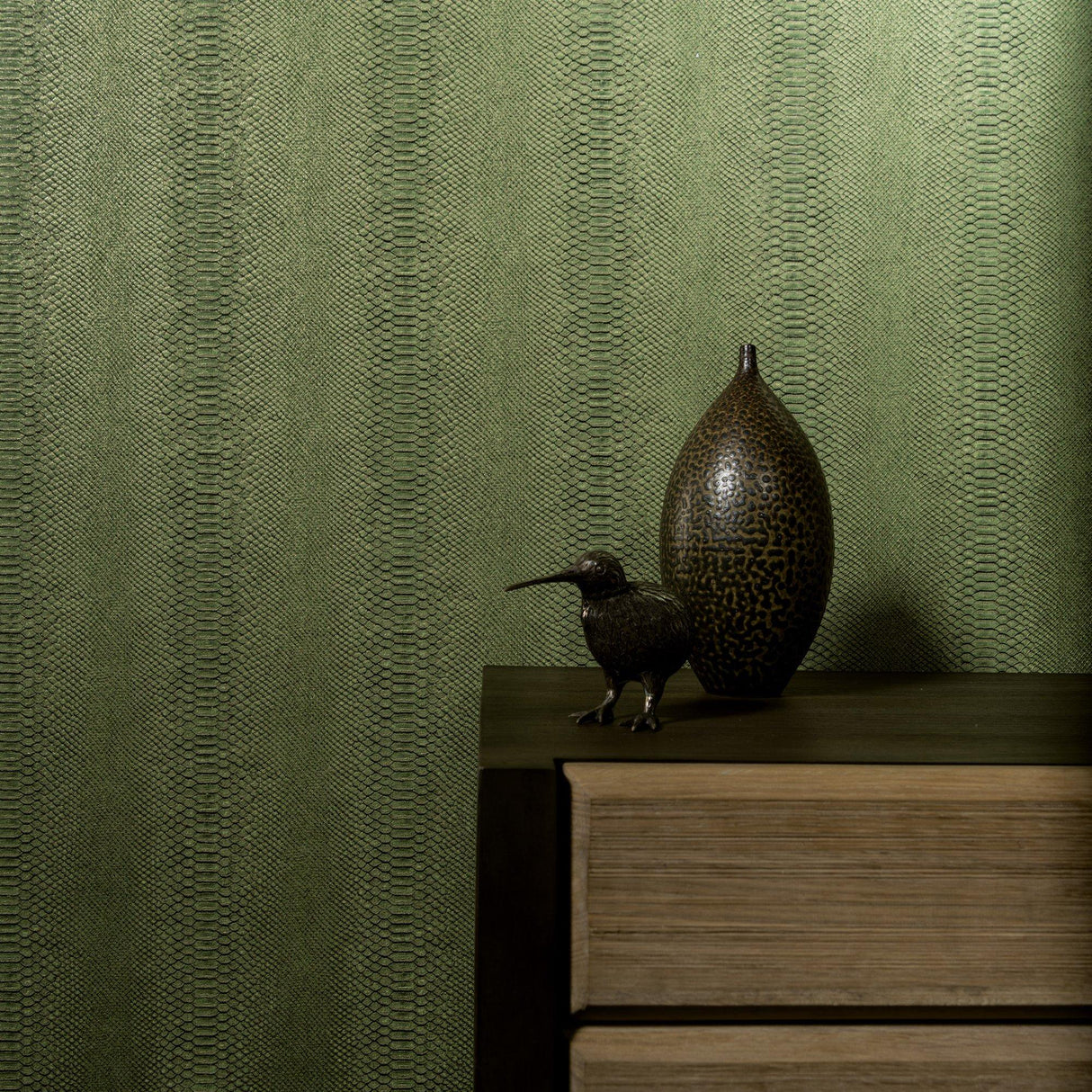 Galerie EN91981 Energy Snake Skin Green Wallpaper EN91981 Green Wallpaper