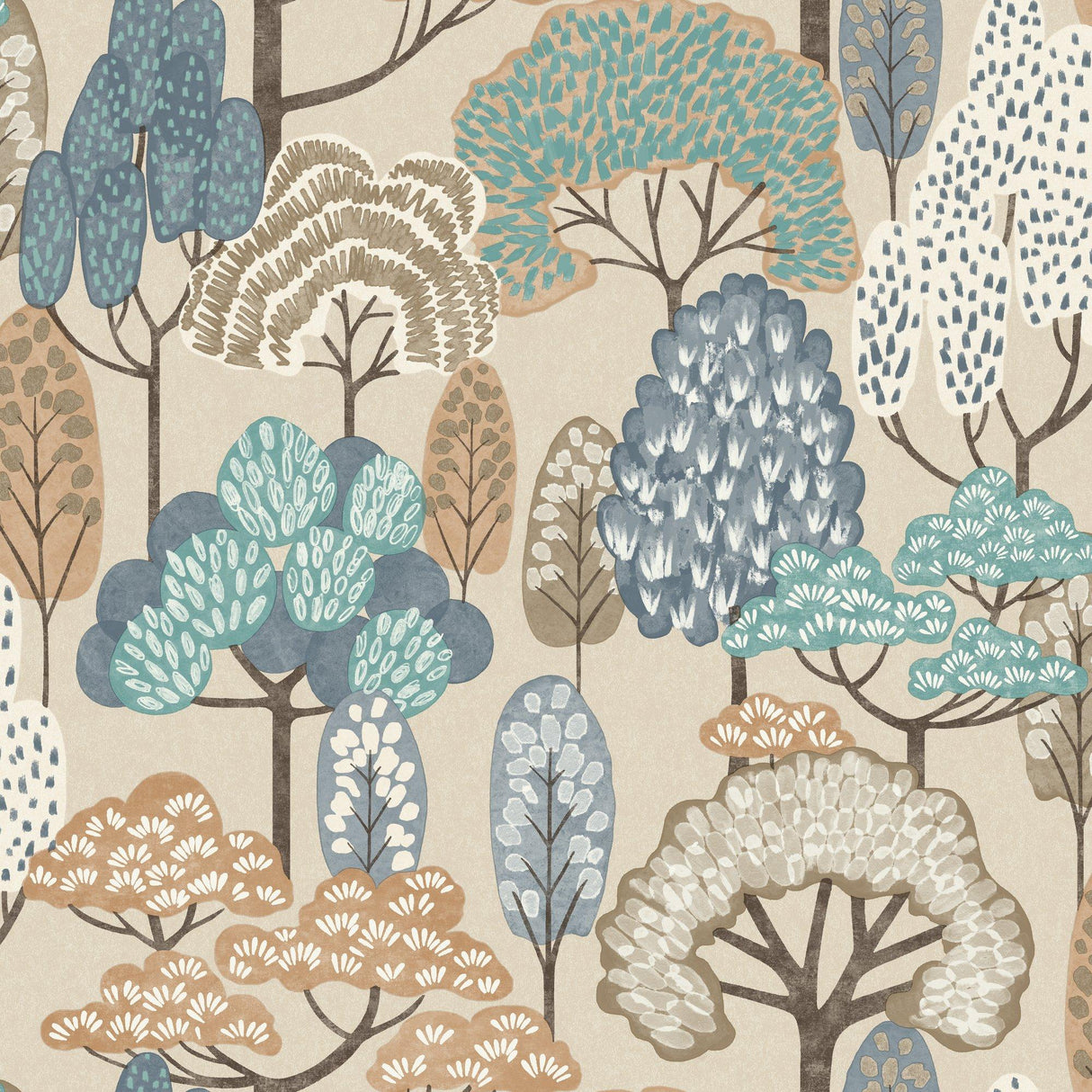 Galerie GDLD2115 Little Dreamers Trees Motive Blue Wallpaper GDLD2115 Blue Wallpaper