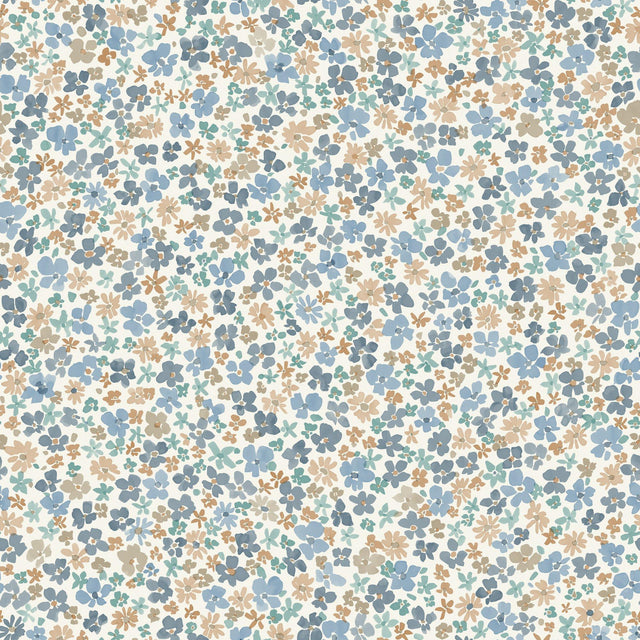 Galerie GDLD3015 Little Dreamers Classical Floral All-over Blue Wallpaper GDLD3015 Blue Wallpaper