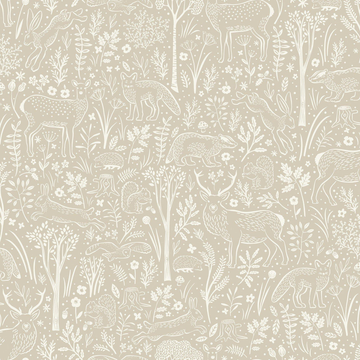 Galerie GDLD3403 Little Dreamers Trees all-over Beige Wallpaper GDLD3403 Beige Wallpaper