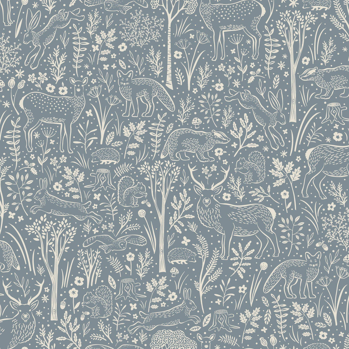 Galerie GDLD3415 Little Dreamers Trees all-over Blue Wallpaper GDLD3415 Blue Wallpaper
