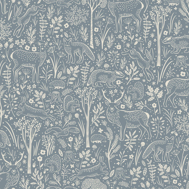 Galerie GDLD3415 Little Dreamers Trees all-over Blue Wallpaper GDLD3415 Blue Wallpaper
