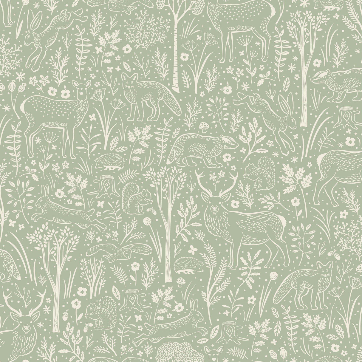 Galerie GDLD3413 Little Dreamers Trees all-over Green Wallpaper GDLD3413 Green Wallpaper