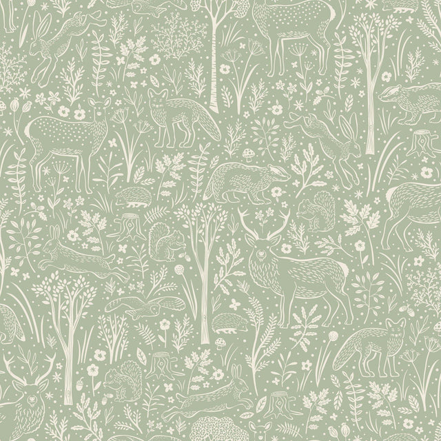 Galerie GDLD3413 Little Dreamers Trees all-over Green Wallpaper GDLD3413 Green Wallpaper