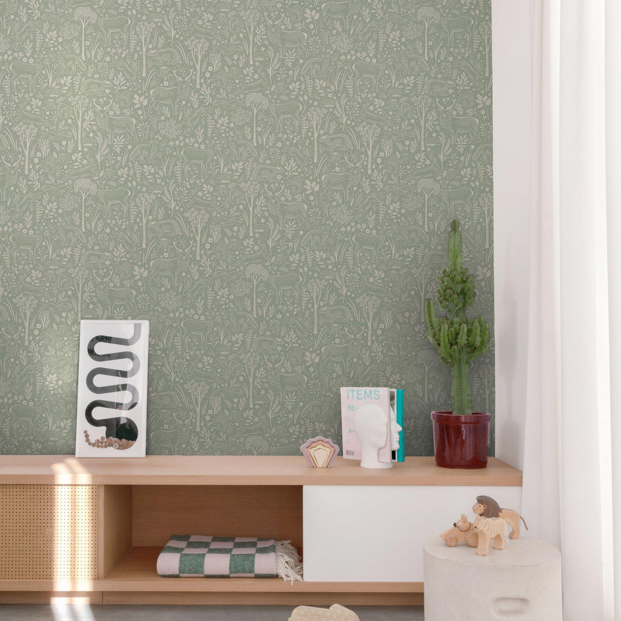 Galerie GDLD3413 Little Dreamers Trees all-over Green Wallpaper GDLD3413 Green Wallpaper