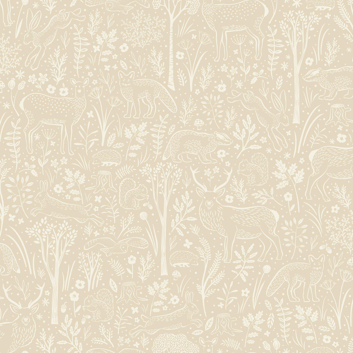 Galerie GDLD3419 Little Dreamers Trees all-over Beige Wallpaper GDLD3419 Beige Wallpaper