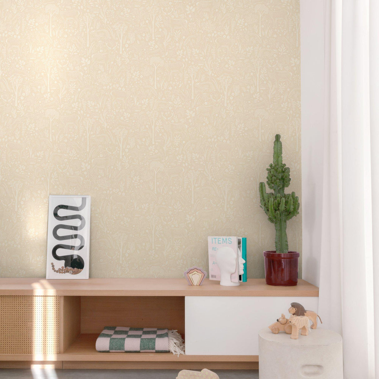 Galerie GDLD3419 Little Dreamers Trees all-over Beige Wallpaper GDLD3419 Beige Wallpaper