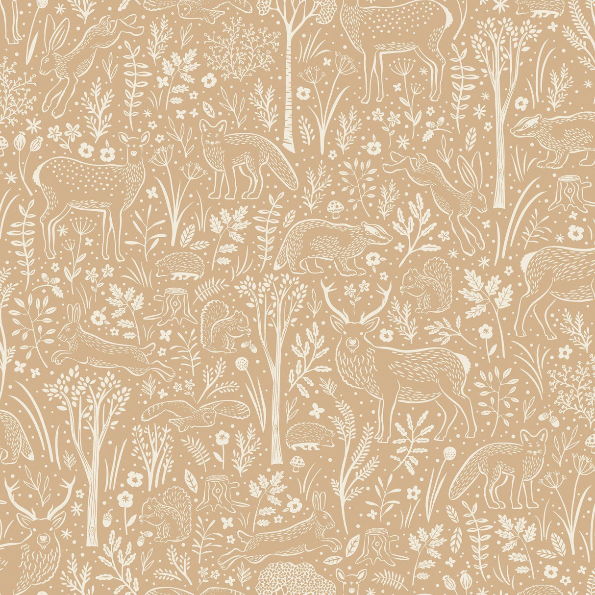 Galerie GDLD3421 Little Dreamers Trees all-over Brown Wallpaper GDLD3421 Brown Wallpaper