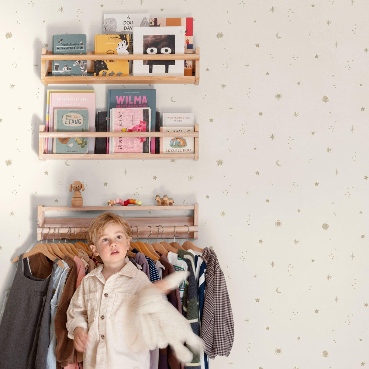 Galerie GDLD3617 Little Dreamers Geometric All-over Cream Wallpaper GDLD3617 Cream Wallpaper