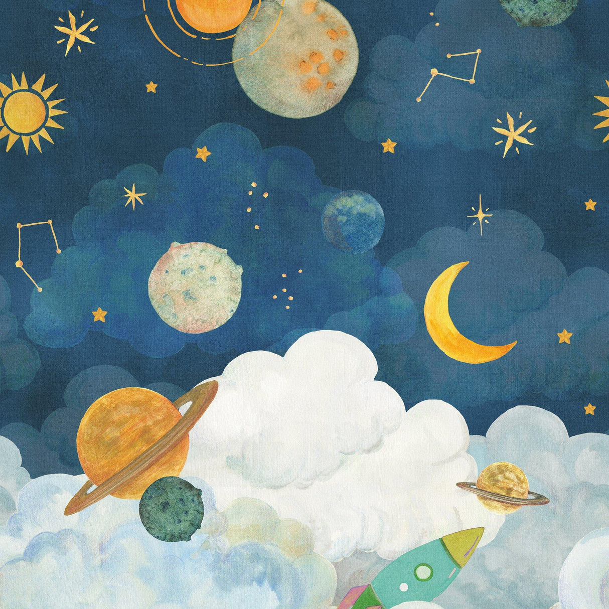 Galerie GDLD6101 Little Dreamers Photographic All-over Print Blue Mural GDLD6101 Blue Mural
