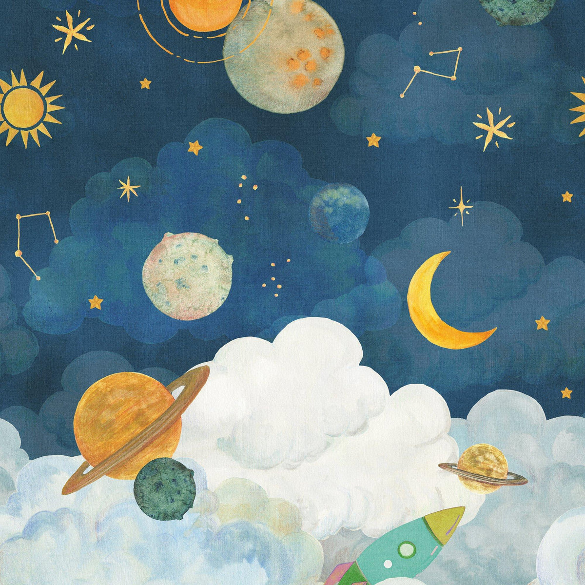 Galerie GDLD6101 Little Dreamers Photographic All-over Print Blue Mural GDLD6101 Blue Mural